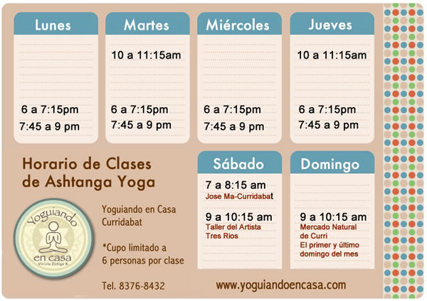 calendario clases peq